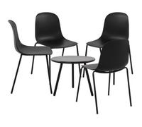 Suite de 4 plazas mindin plástico negro 166x166x85 cm