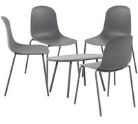 Suite de 4 plazas veldin plástico gris oscuro 147x186x85 cm