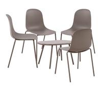Suite De 4 Plazas Veldin Plástico Gris Topo Clp