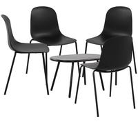 Suite de 4 plazas veldin plástico negro 147x186x85 cm