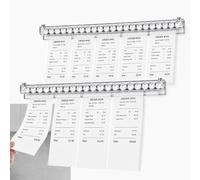 Sujeta Comandas 2 Piezas 30cm con Bolas de Vidrio, Barra Porta Comandas | Autoadhesiva de Pared , Soporte Comandero Hostelería para Restaurante, Cocina, Recibos, Tickets, Facturas y Notas