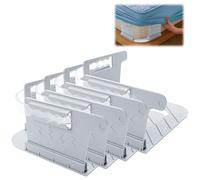 Sujeta Sabanas Bajeras,Sujeta Sabanas de 4 Piezas,Pinzas Sujeta Sabanas con Tira de Fijación Transparente,Se Adapta al 99% de Las Camas,Invisible y Transparente,Antideslizante y Estable(Gris)