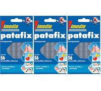 Sujetacosa imedio patafix almohadilla adhesiva transparente removible blister de 56 unidades (Paquete de 3)