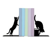 Sujetalibros Sujetalibros Animal Metálico y Estante | Tope Para Libros Para Amantes De Gatos para Ávido Bibliotecario Docente Alumno Estantería Escritorio Biblioteca
