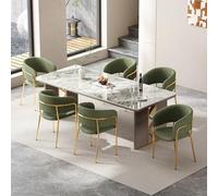 SUKY Silla moderna con patas inclinadas, patas ajustables y tela de pana, ideal para sala de estar, oficina, comedor, color verde, 6 unidades
