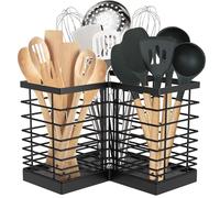 Suli Soporte extragrande Porta utensilios cocina,3 compartimento,Negro