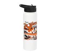 Summer - Catch The Waves In Style, orange Stainless Steel Insulated Water Bottle