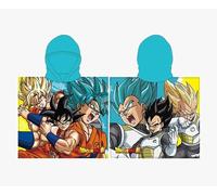 Suncity Toalla/Poncho de Playa Compatible con Dragon Ball (55x110 cm) Microfibra - Poncho con Capucha para Piscina Infantil de Goku y Vegeta Super Saiyan
