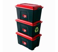SUNDIS 4552002 Locker Noir Rouge Lot DE 3 Baúl De Ordenación Sistema para Cierre con Candado, Negro/Rojo, 3 X 60L, 3 Unidades