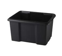 Sundis Caja almacenaje plastico, 45l de Capacidad, Negro, L.55,5xB.39,3xH29,5cm, apilable, Ideal para el Taller, el Transporte, el Garaje y el Bricolaje