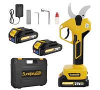 SundpeyPRO 50mm Tijeras de Podar Eléctricas Inalámbricas con 2x2Ah Baterías | Motor Sin Escobillas, Pantalla LCD, Estuch, Tijera Podar Bateria para Jardín Huertos Viñedos Olivos y Ramas Arbustos Frutales