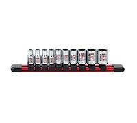Sunex Tools 19000C 10 piezas 1/4" Drive Chrome Socket Rail 6pt SAE Standard