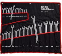 Sunex Tools, 9917MPRA, Juego de llaves combinadas métricas con ranura en V, 8-32 mm, totalmente pulidas, 25 piezas (incluye estuche enrollable)