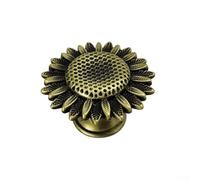 Sunflower Zinc Alloy Cabinet Knob Gold For Kids | Zinc Alloy, Multi-layer Plating, para durable Sunflower Shape, Gold Finish, Children To Adult Use, Screws Not Included