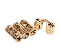 SUNGOOYUE Bisagras Ocultas para Gabinete, Bisagra de Latón de 12mm, Paquete de 4, Montaje Empotrado con Apertura de 180 Grados para Joyero, Puertas Pequeñas de Madera, Manualidades Artesanales (14mm)