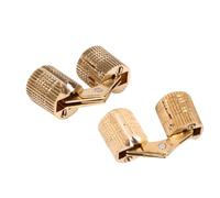 SUNGOOYUE Bisagras Ocultas para Gabinete, Bisagra de Latón de 12mm, Paquete de 4, Montaje Empotrado con Apertura de 180 Grados para Joyero, Puertas Pequeñas de Madera, Manualidades Artesanales (10mm)