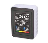 SUNGOOYUE HCHO TVOC Detector de CO2 Portátil 5 en 1 con Pantalla a Color HD para Oficina en Casa, Monitor Ambiental Inteligente para Dormitorio de Niños - Material de Detección ABS (MT05 Blanco)