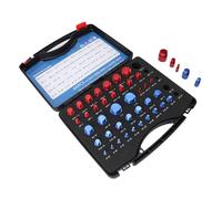 SUNGOOYUE Juego de Comprobador de Roscas, Identificador de Tamaño de Tuerca y Perno de Aluminio, 44 piezas en Pulgadas y Calibres, Caja de Almacenamiento Codificada por Colores, para Aficionados Al
