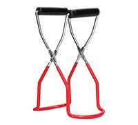 SUNGOOYUE Pinzas para Sujetar Latas Abrazadera para Tarros de Acero Inoxidable con Agarre PP TPR 8,7 X 3,1 X 1,2 Pulgadas Soporte Antideslizante para Latas, Botellas, Tarros, Conservas Caseras, (rojo)