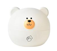 Sunicon Cute Tissue Box Cover Decorative Animal Plastic Round Facial Tissue Holder for Bathroom Tabletop (White Bear)