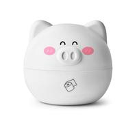Sunicon Cute Tissue Box Cover Decorative Animal Plastic Round Facial Tissue Holder for Bathroom Tabletop (White Pig)