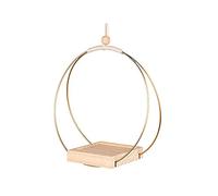Sunmeit de Maceta con de Hierro, Colgador de Pared para Colgar Plantas con Base de Madera, Soporte para Colgar Plantas de Interior