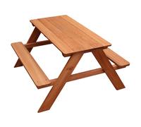 Sunny Dave Mesa de picnic para ninos con arena y agua hecha de madera | Mesa para ninos en marron para el jardin | 89 x 89 x 50 cm