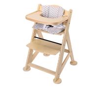 Sunny Fynn Trona de madera, beige | Trona para bebes/ninos con bandeja extraible, juego de cojines y cinturon de seguridad | a partir de los 9 meses aproximadamente - 55,5 x 55 x 80 cm