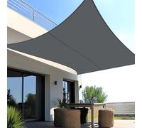 SUNNY GUARD Toldo Vela de Sombra Rectangular Impermeable 3x4 Antracita | Prueba de Viento,Con 95% de Protección UV,Para Patio,Jardín,Exterior,Terraza y Balcón.