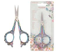 SUNNYCLUE Tijeras de Coser Bordadas con Flor de Ciruelo de Estilo Europeo Vintage de 4.5 pulgada para Cortar Tela Y Papel Manualidades Enhebrado Uso Diario Del Hogar Punto de Cruz Multicolor