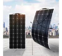 Sunseota Panel Solar Flexible 150W/200W/300W/400W/520W, monocristalino 36V, Panel fotovoltaico Ligero Impermeable con Conector MC-4 para yate, vehículos de Ocio, Techo, baterías,150w