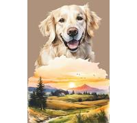 Sunset Mountain Golden Retreiver Notebook #7: 6 x 9 College Ruled Paper 120 Pages