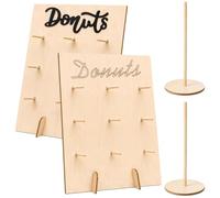 Sunshine smile 4 Piezas Soporte De Donuts Para Pared De Boda, Soporte De Donuts De Madera, Barra De Dulces, Tablero De Donuts, Decoración Para Bodas, Cumpleaños, Baby Shower, Aniversarios