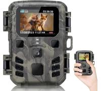 SuntekCam Mini cámara de rastro 1080P 24MP cámara de juego con visión nocturna activada por movimiento IP65 impermeable, cámara de sendero con velocidad de disparo de 0.2 s y distancia de 65 pies para