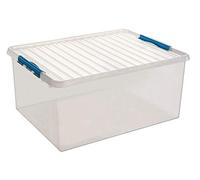 Sunware Cajas de Almacenamiento de plástico con Tapas (120 litros, Transp/Azul)