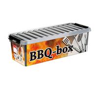 Sunware Q-line Caja Barbacoa Con Bandeja 9,5L - 48,5x19x14,7 cm - Metal Negro - Con Tapa Apilable