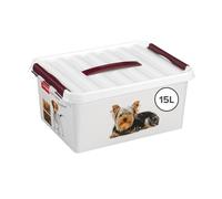 Sunware Q-line Caja De Almacenamiento Para Mascotas 15L - 40x30x18 cm - Blanca - Con Tapa Apilable