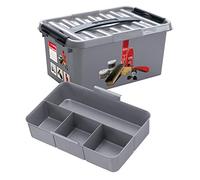 Sunware Q-Line - Caja de limpieza de zapatos con 1 inserto, 6 litros, 30 x 20 x 14 cm, color gris y negro