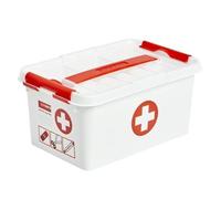 Sunware Caja de primeros auxilios Q-line 6L 30x20x14,5 cm con bandeja interior blanca y roja