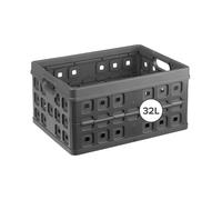 Sunware Square Caja Plegable 32L - 49x36x24,5 cm - Antracita - Caja De Almacenamiento Abierta