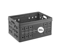 Sunware Square Caja Plegable 46L - 54x38x26,5 cm - Antracita - Caja Rebatible De Gran Capacidad
