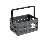 Sunware Square Caja Plegable Con Asa 24L - 43,5x31x21,3 cm - Antracita - Caja Plegable Transporte