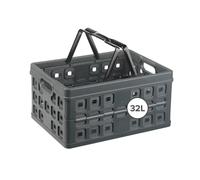 Sunware Square Caja Plegable Con Asa 32L - 49x36x24,5 cm - Antracita - Caja Plegable Transporte