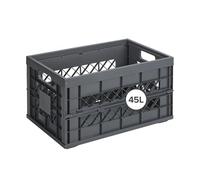 Sunware Square Caja Plegable Heavy Duty 45L - 53x35,4x28,4 cm - Antracita - Caja Reforzada De Almacenamiento