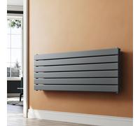 SUNXURY Radiador de diseño con panel de 465 x 1200 mm, horizontal, doble capa, con conector lateral multibloque, color antracita