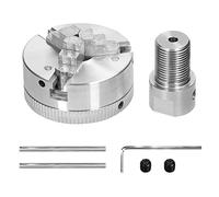 Sunydog Mandril de Torno con Perno de Montaje Autocentrante, Peso del Paquete 8,0 Oz con Eje Conexión y Tornillos, Conveniente para Trabajar Metales (3 mandíbulas-3,17 mm)