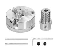 Sunydog Mandril de Torno con Perno de Montaje Autocentrante, Peso del Paquete 8,0 Oz con Eje Conexión y Tornillos, Conveniente para Trabajar Metales (3 mordazas-5mm)