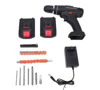 Sunydog Taladro Inalámbrico con 25+1 Configuraciones de Torque 30 Nm 2 Modos de Velocidad Luz LED 28 Piezas Accesorios, 2 Paquetes Baterías y Cargador Rápido, para Proyectos (Baterías 1 Cargador)