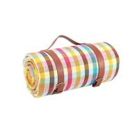 SUODEBYY Esterilla Playa Mantas de Picnic al Aire Libre Esteras Plegables | Almohadilla de camping con mango de cuero Playa impermeable(Colorful,150x200cm)