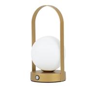 Suoumwa Lámpara de Mesa Portátil de Metal para Colgar Al Aire Libre, Lámpara de Mesa Regulable, Luz de Noche Recargable para Dormitorio, Color Dorado